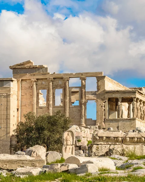 Famous Erechtheum Temple Acropolis Site Athens Greece — Stock Photo, Image