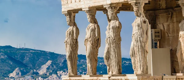 Berömt Erechtheum Tempel Vid Akropolis Plats Aten Grekland — Stockfoto
