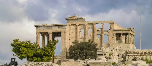 Famous Erechtheum Temple Acropolis Site Athens Greece — Stock Photo, Image