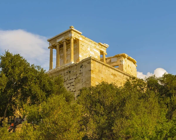 Berühmter Athenatempel Der Akropolis Stätte Athen Griechenland — Stockfoto