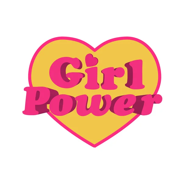 Girl Power Corazón en forma de cita de diseño tipográfico — Foto de Stock