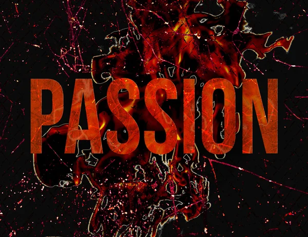 Passion typografi grunge stil illustration design — Stockfoto