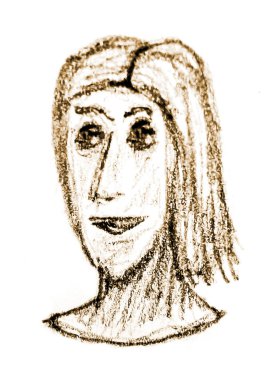 Kadınlar porttrait kalem kroki çizim