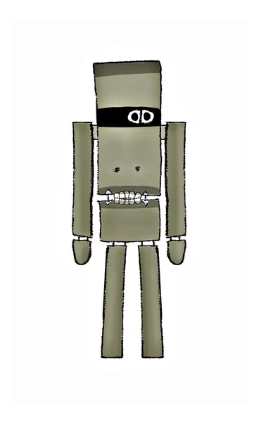 Ilustração engraçada do robô da expressão — Fotografia de Stock