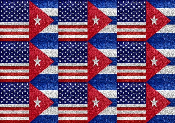 EE.UU. y Cuba Bandera United Pattern — Foto de Stock