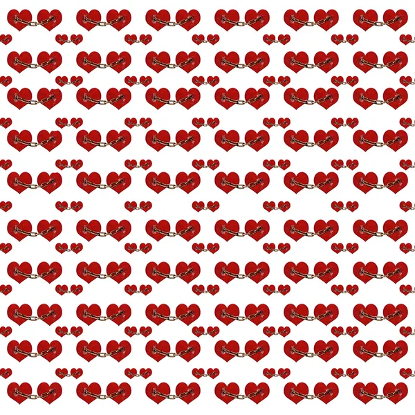 Ilustração de colagem digital de corações acorrentados — Fotografia de Stock