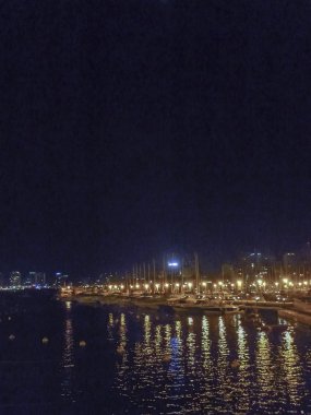 Punta del Este lüks Yatch gece sahnesi