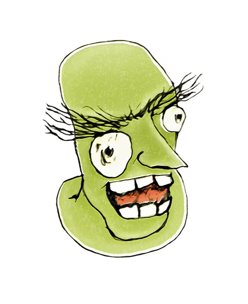 Evil Expression Face Mad Monster — Stock Photo, Image