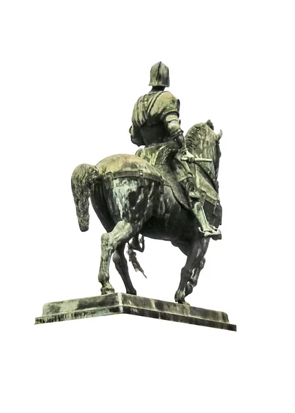 Скульптурная копия конного портрета Кондотьеро Коллеони — стоковое фото