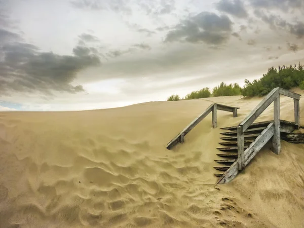 Escalera de madera en la playa —  Fotos de Stock