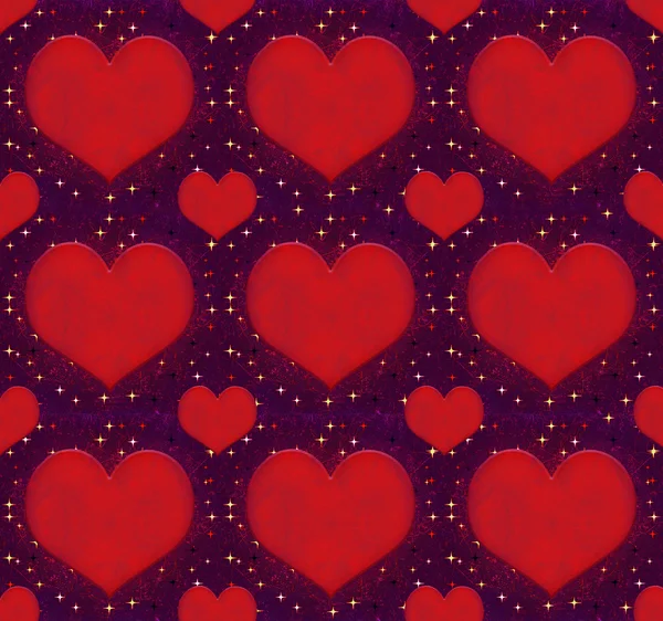 Corazones con estrellas Grunge Style Pattern — Foto de Stock