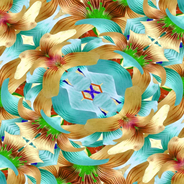 Collage motif floral coloré — Photo