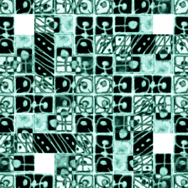 Decoratieve geometrische patroon in koude tinten — Stockfoto