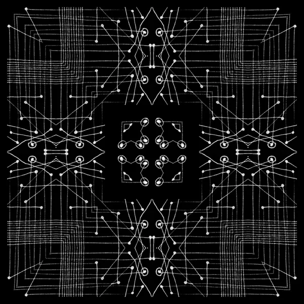 黒と白の部族の幾何学模様 — ストック写真