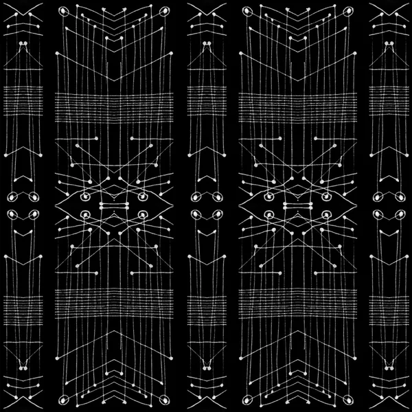 黒と白の部族の幾何学模様 — ストック写真