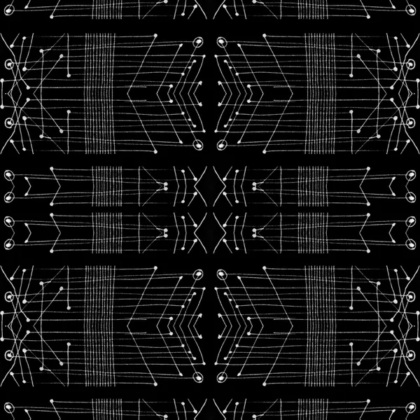 Biały czarny Tribal wzór geometryczny — Zdjęcie stockowe