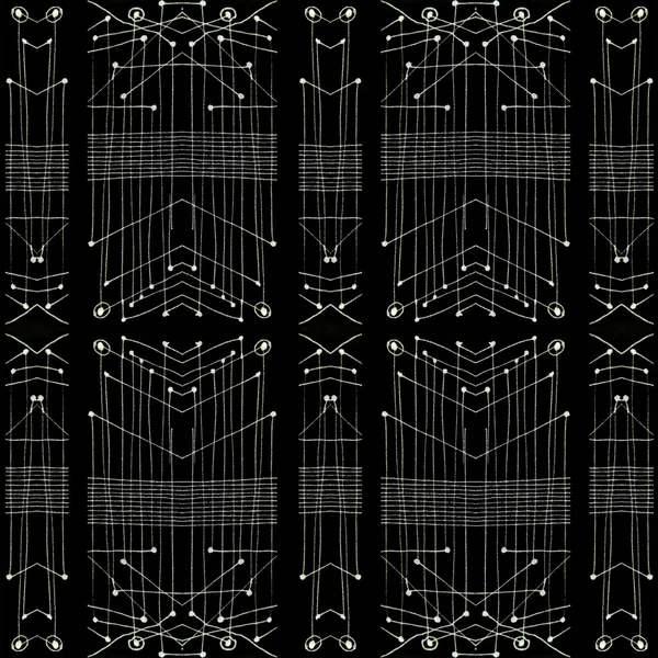 Schwarz-weißes geometrisches Stammesmuster — Stockfoto