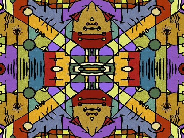 Modello geometrico tribale multicolore senza cuciture — Foto Stock