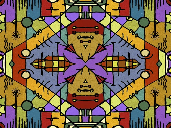 Multicolor tribal geometrisches nahtloses Muster — Stockfoto