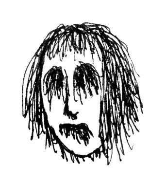 Şeytani yaşlı adam Portait illüstrasyon