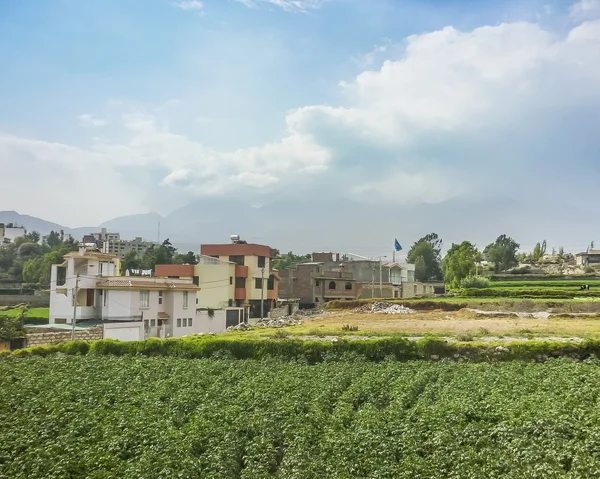 Maisons et plantations à l'extérieur d'Arequipa — Photo