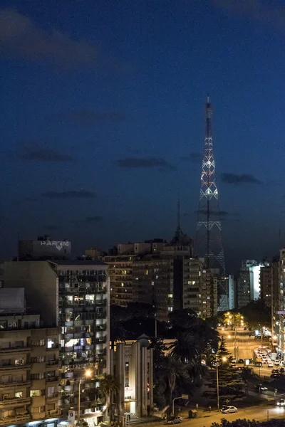 Veduta aerea di Montevideo di notte — Foto Stock