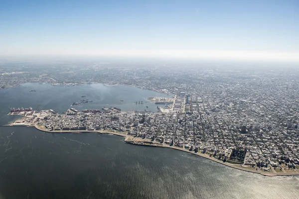 Aerial View of Montevideo from Window Plane — Stock Photo, Image