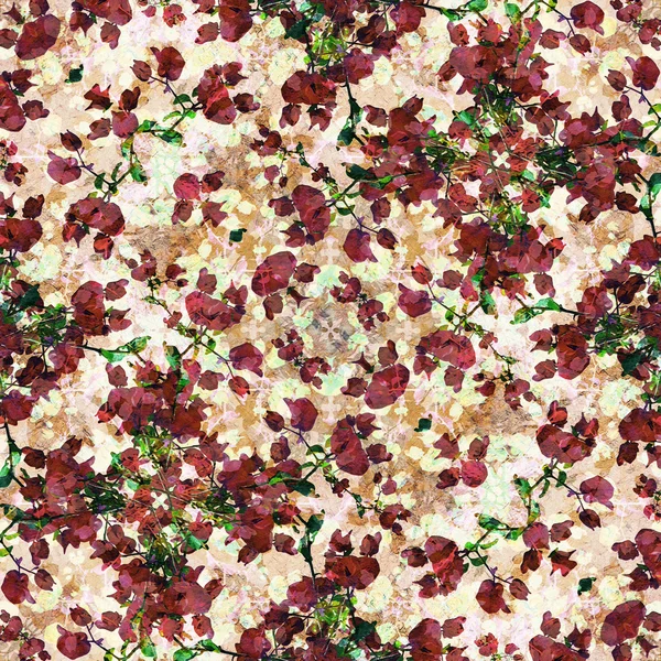 ヴィンテージ花柄コラージュのパターン — ストック写真