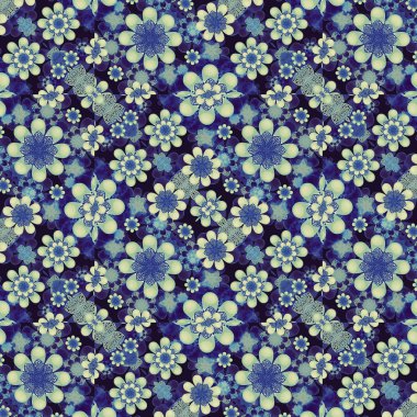 Modern geometrik çiçek desenli kolaj