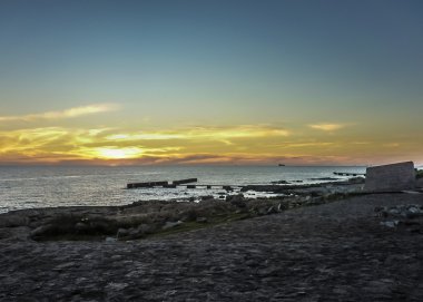 River Plate Montevideo'da gün batımında