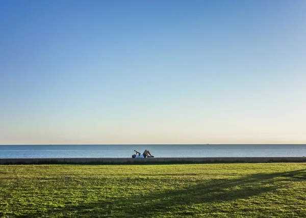 Park aan de kust in montevideo — Stockfoto