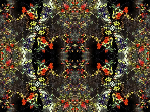 Collage floral digital patrón oscuro —  Fotos de Stock