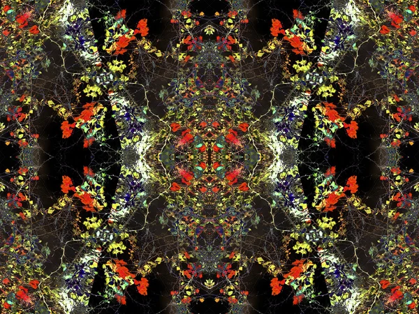 Collage floral digital patrón oscuro —  Fotos de Stock