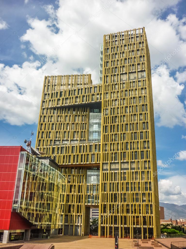 Modern Building in Medellin Low Angle View