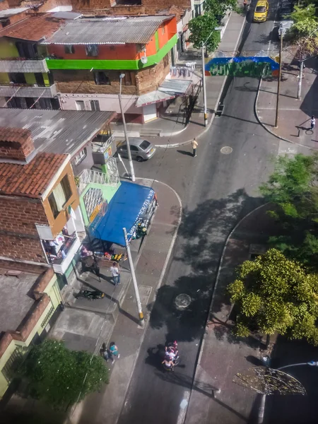Vista aérea de la ciudad pobre de Medellín — Foto de Stock