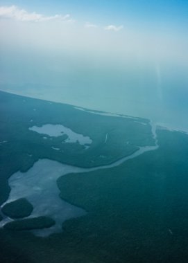 pencere uçaktan Cartagena havadan görünümü