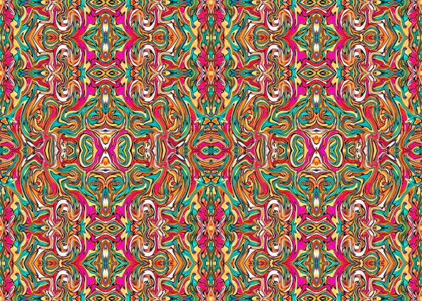 Multicolored Abstract Geometric Ornate Seamless Pattern — 图库照片