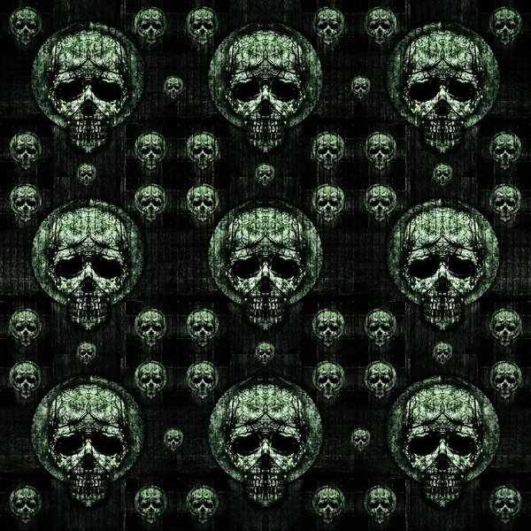 Skulls Motif Dark Seamless Pattern — Stock Photo, Image