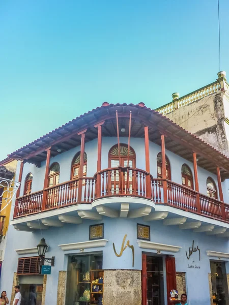 Architecture de style colonial à Carthagène — Photo