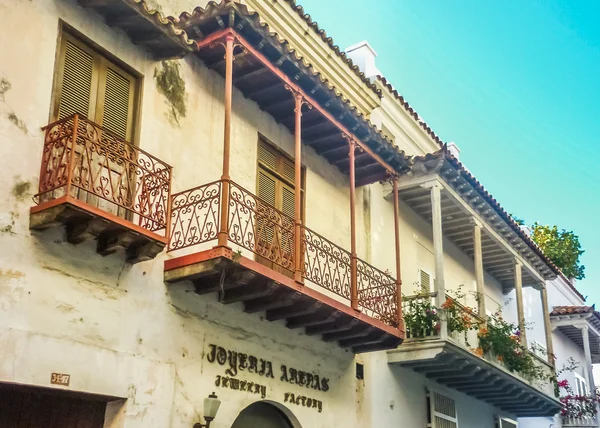 Koloni tarzı mimarisi içinde Cartagena — Stok fotoğraf