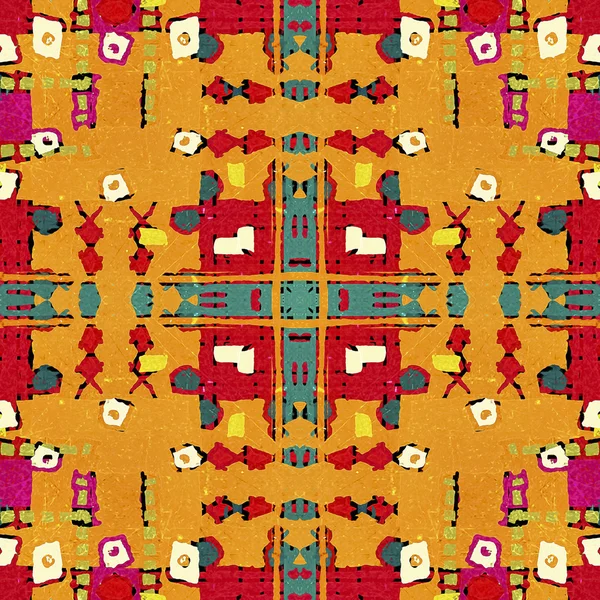 Multicolored Tribal Geometric Seamless Pattern — Stockfoto