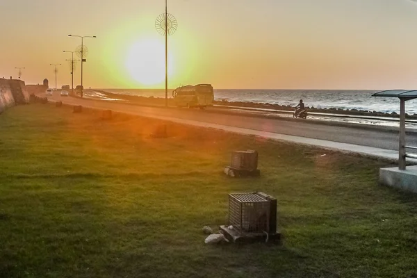 Cartagena Boardwalk gün batımında — Stok fotoğraf