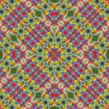 Çok renkli geometrik etnik Seamless Modeli