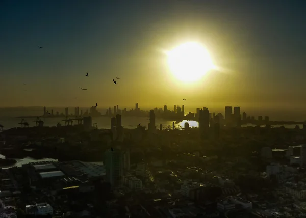 Vista aérea de Cartagena al atardecer —  Fotos de Stock