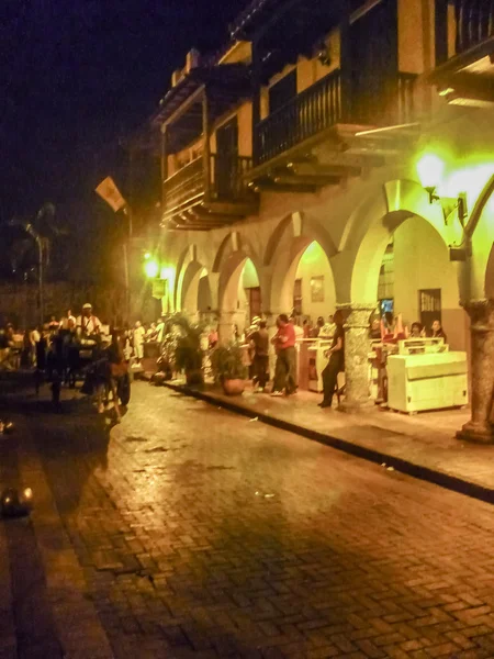 Historic Center of Cartagena at Night — Stockfoto