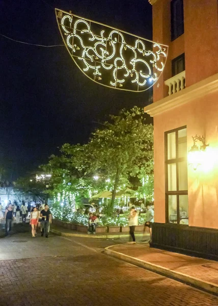 Centro Histórico de Cartagena à Noite — Fotografia de Stock