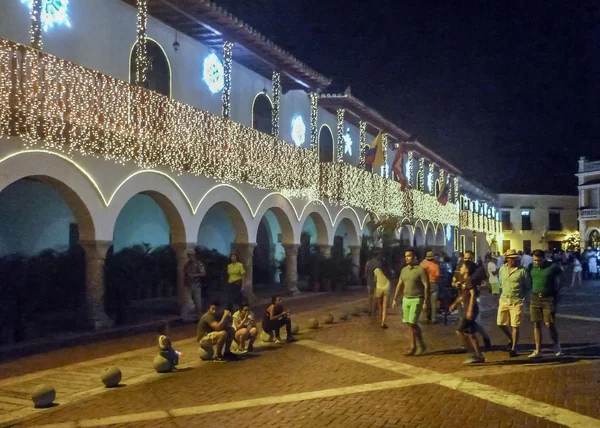 Historic Center of Cartagena at Night — стокове фото
