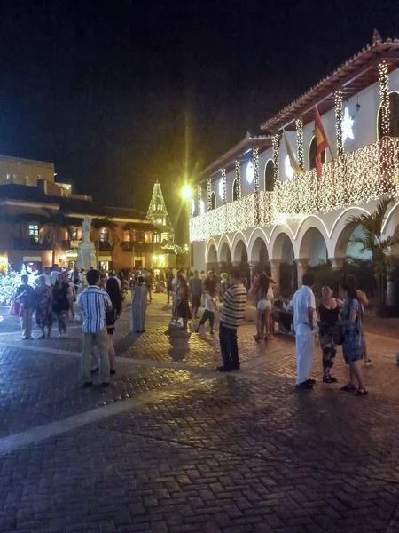 Historic Center of Cartagena at Night — Stock Photo, Image