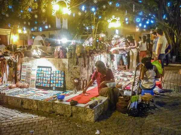 Feria Artesanal en el Centro Histórico de Cartagena Fotos de stock libres de derechos