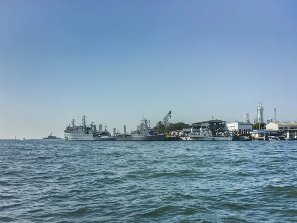 Navios de guarda no Mar do Caribe em Cartagena — Fotografia de Stock